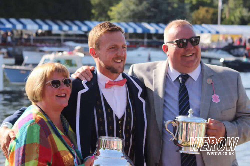 Cathy, John & Philip Collins at Henley after winning the Stewards Challenge Cup 2017