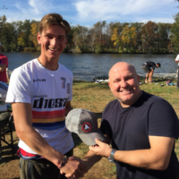 Oscar Olsén receives his award from Coach Kane at HOCR WEROW - Kings College School Wimbledon at HOCR and the MVR (Most Valued Rower) Award goes to...
