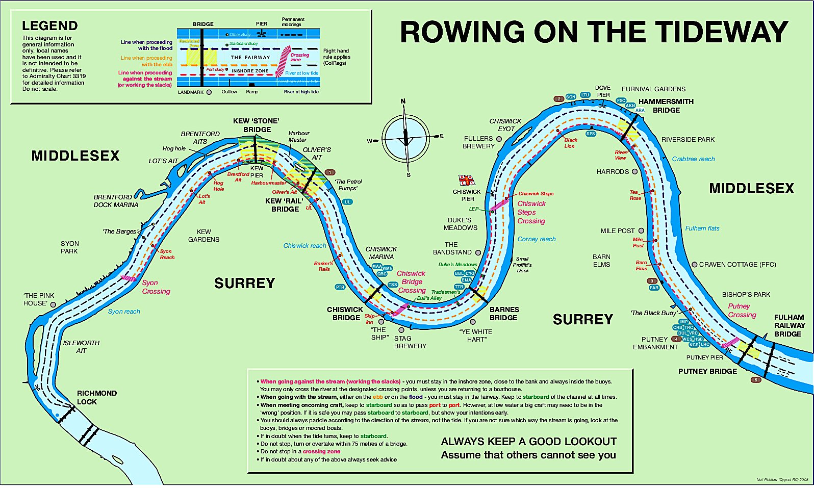 Rowing on the Tideway map