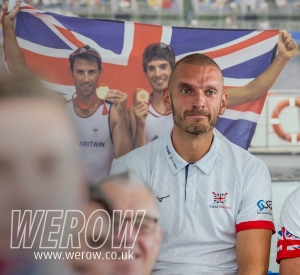 Zac Purchase,and Mark-Hunter overseeing Moe Sbihi and the current British-Rowing squad ahead of the British Indoor Rowing Championships 2017 #BRIC17