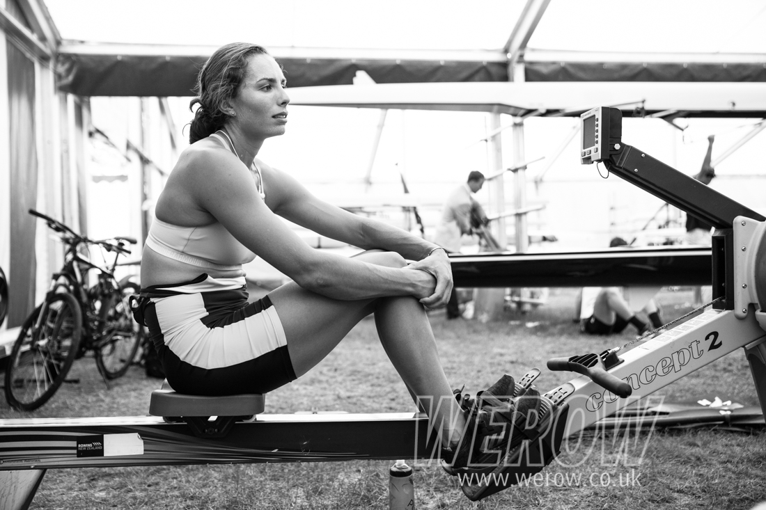 Hannah Osborne of Rowing New Zealand on the Concept2 at Henley Royal Regatta