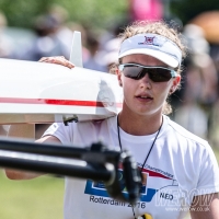 Lucy Glover boating at Henley Women's Regatta 2017 at which she won Elite Sculls
