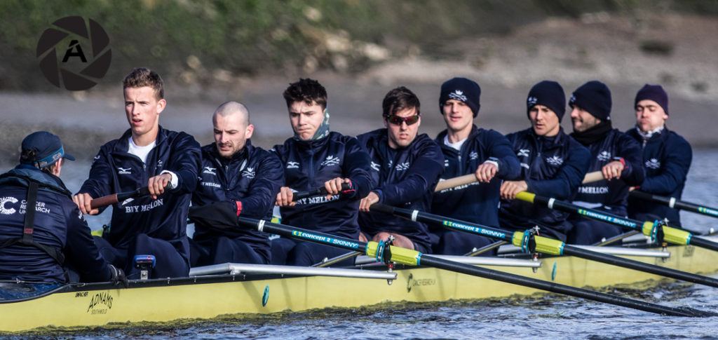 The Oxford University Boat race crew on the Tideway Tuesday, March 20